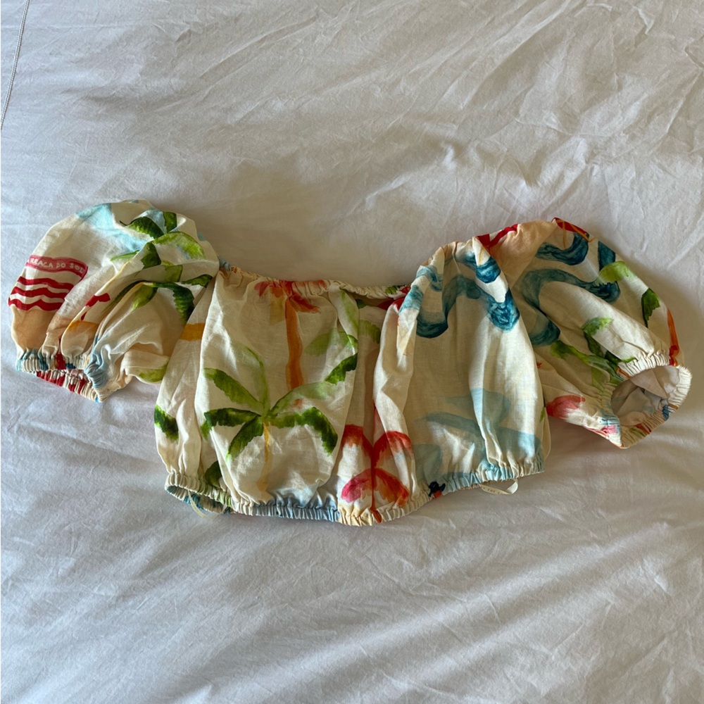Farm Rio Crop Top Blouse Small